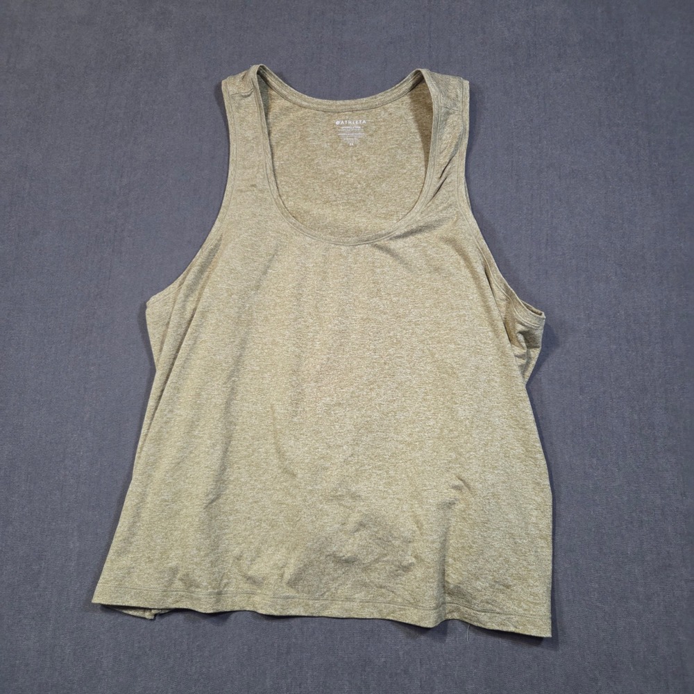 Athleta Uptempo II Tank Womens 2X Yellow Heathered Ribbed Activewear Top